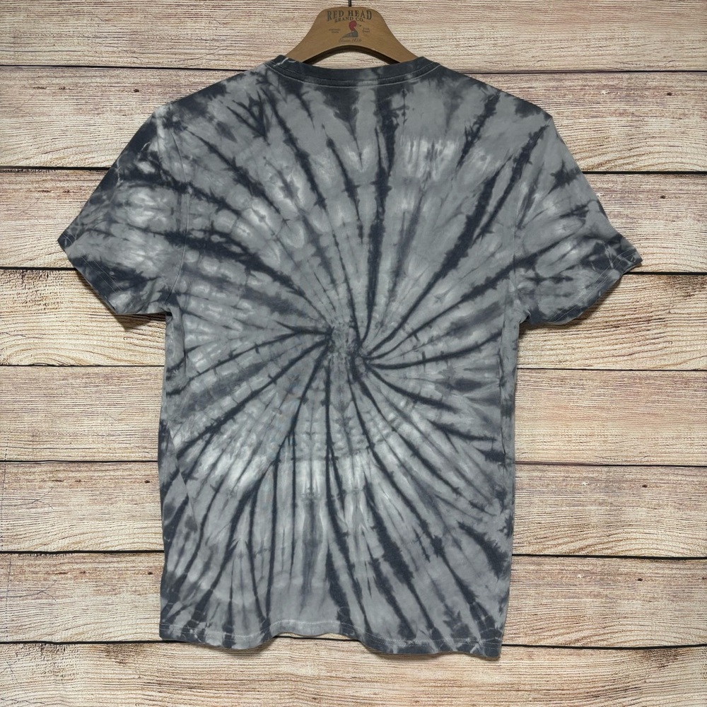 The Rolling Stones Men's M Gray Tie-Dye Logo with Red Tongue - Picture 4 of 6